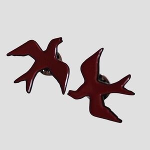 Elegant Red Bird Pins